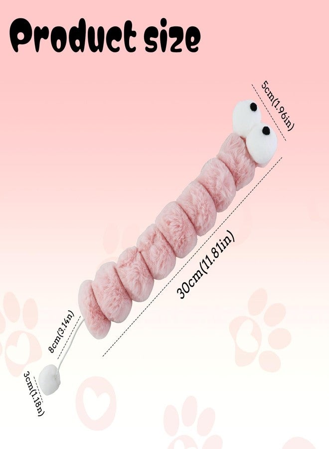 Andiker Catnip Toys for Cats, Cute Caterpillar Design Cat Pillar with Pompom Ball Cat Kicker Toy Containing Catnip Silvervine Galls Fruit Interactive Cat Toys for Indoor Cats (Pink) - Image 2